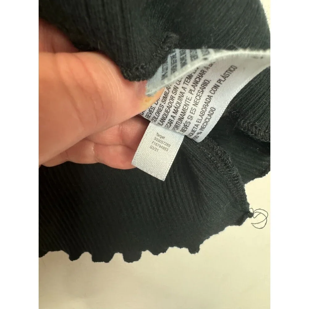 Art Class Ribbed Knit Tops 2 Pack Size L Black Pink Short Sleeve Cotton Blend